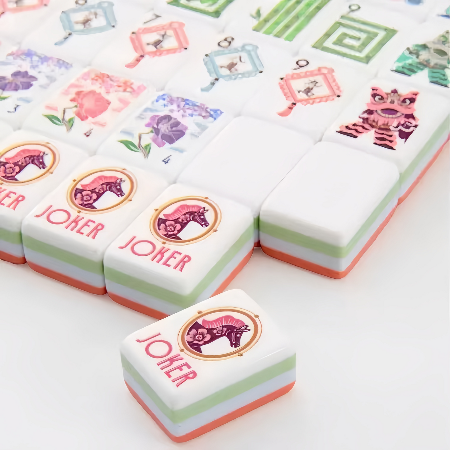 Coral Orange Acrylic American Mahjong Tiles Set – 160 Premium 4-Layer Tiles