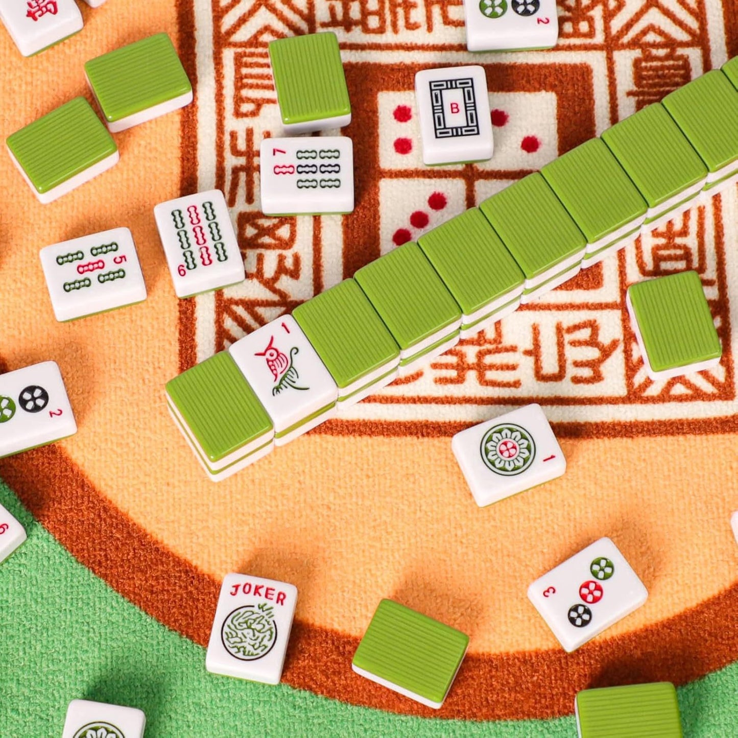 American Mahjong Set 166 Tiles – Classic Melamine Mahjong Game for 4 Players