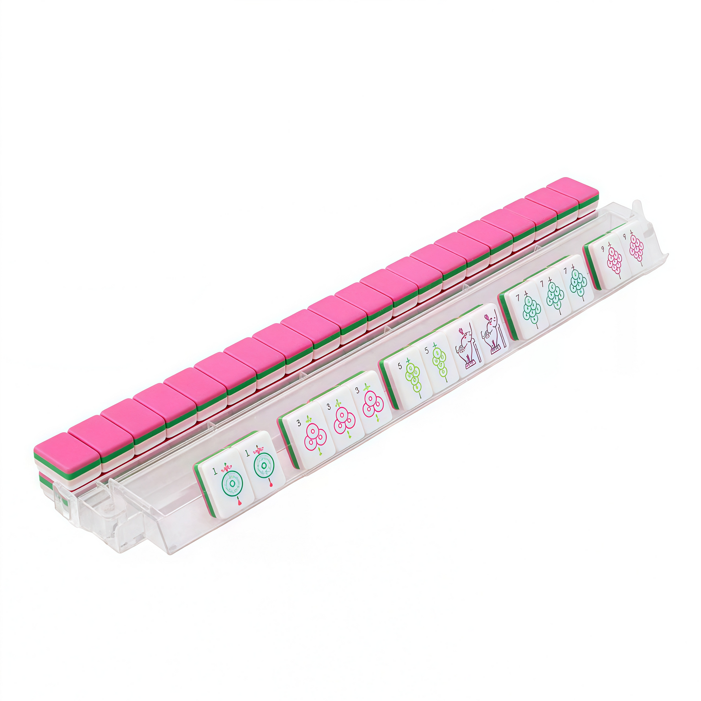 Complete 160-Piece Rose Pink American Mahjong Set – Full Tile Layout