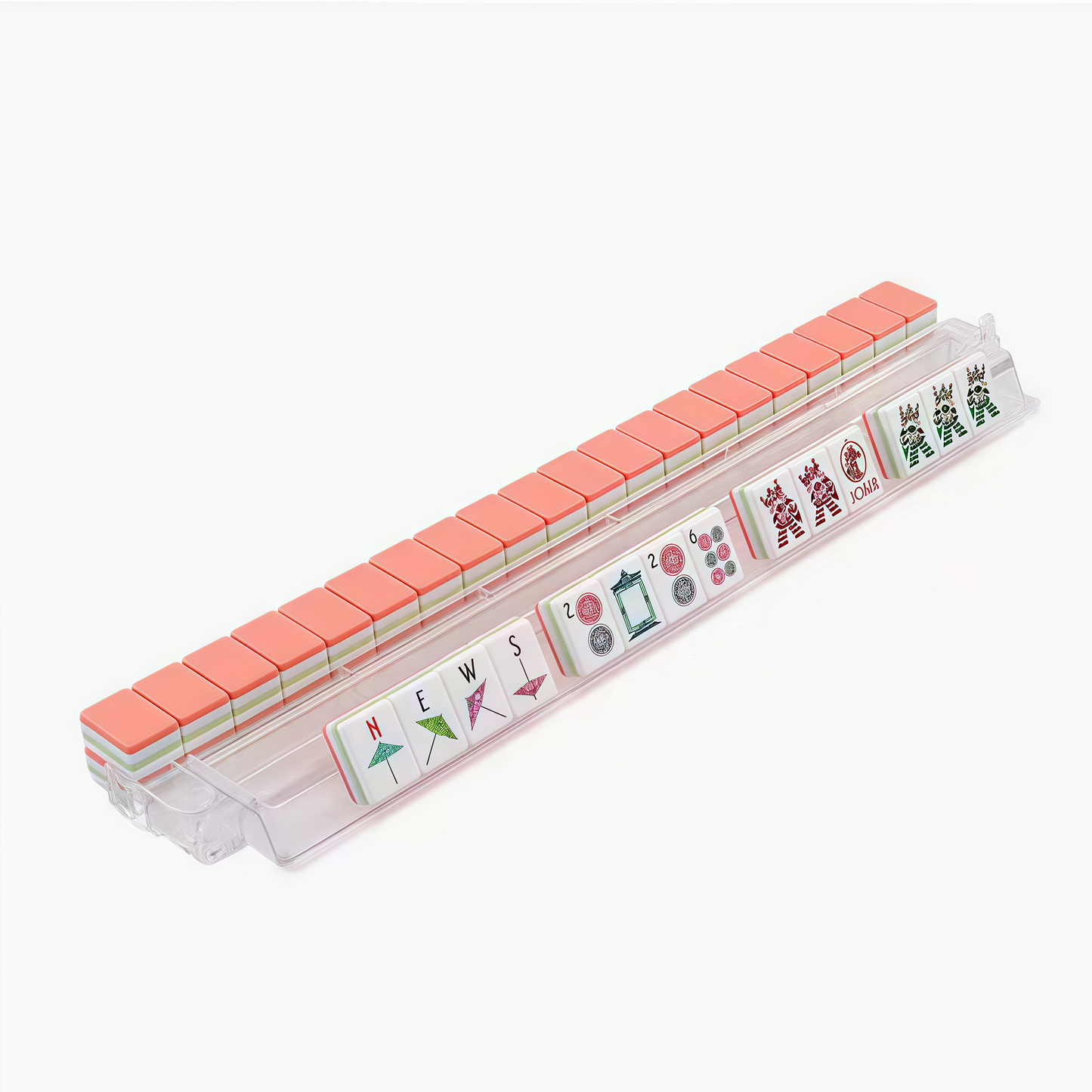 Coral Orange Acrylic American Mahjong Tiles Set – 160 Premium 4-Layer Tiles