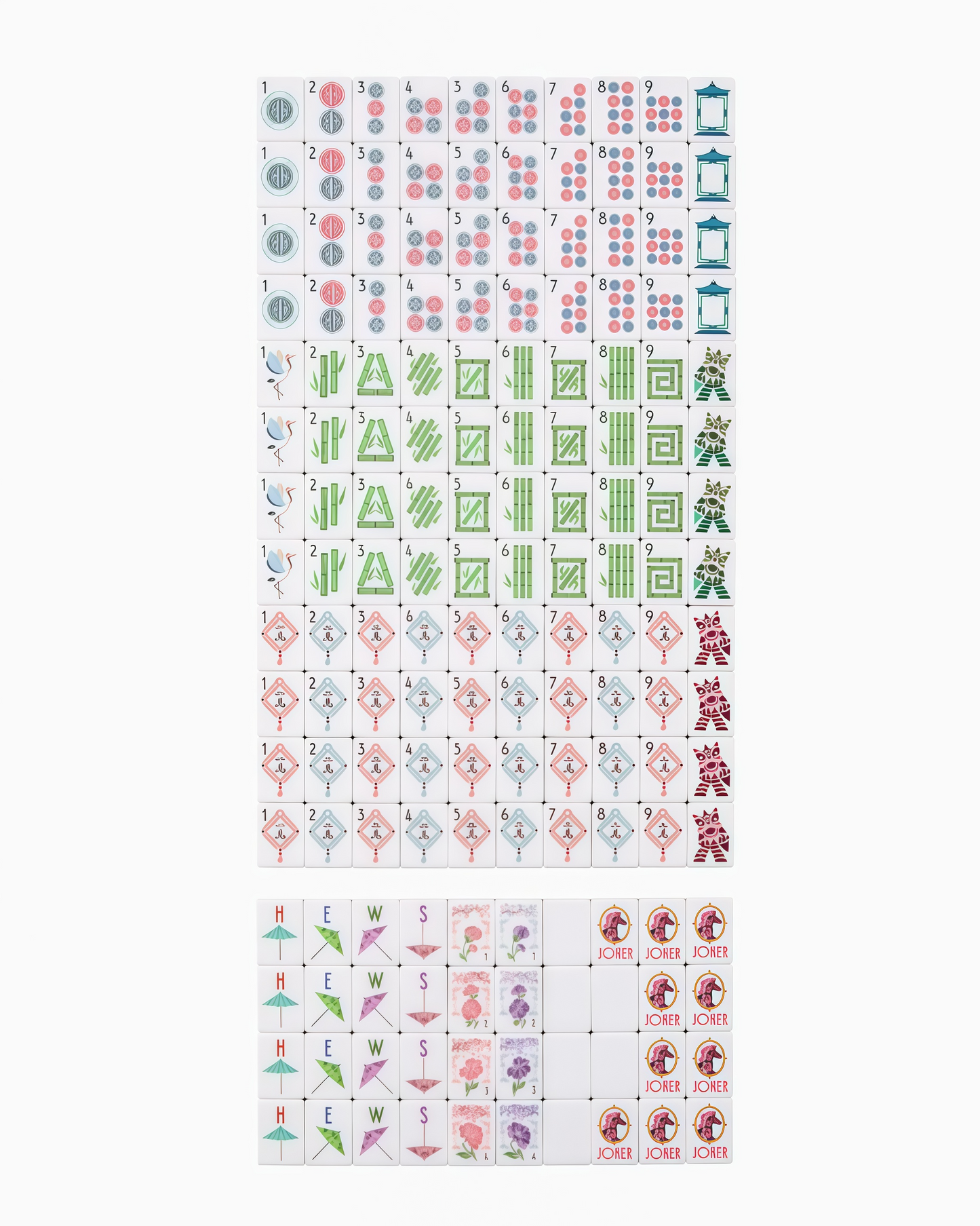 Coral Orange Acrylic American Mahjong Tiles Set – 160 Premium 4-Layer Tiles