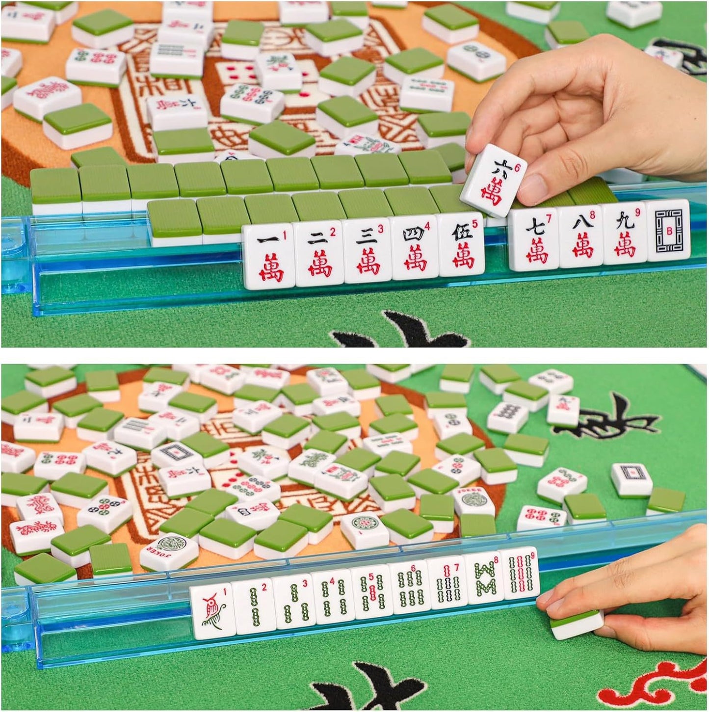 American Mahjong Set 166 Tiles – Classic Melamine Mahjong Game for 4 Players