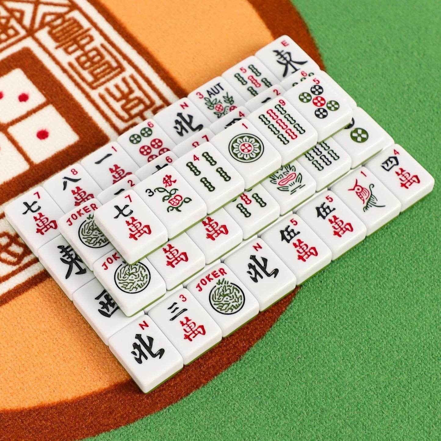 American Mahjong Set 166 Tiles – Classic Melamine Mahjong Game for 4 Players