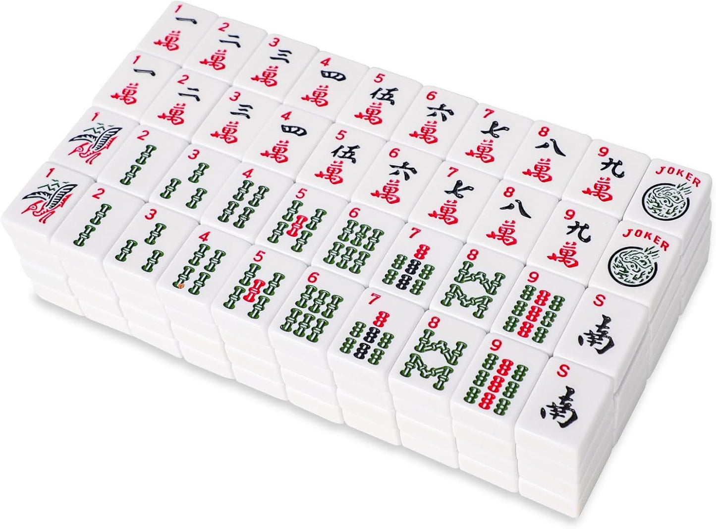 American Mahjong Set 166 Tiles – Classic Melamine Mahjong Game for 4 Players
