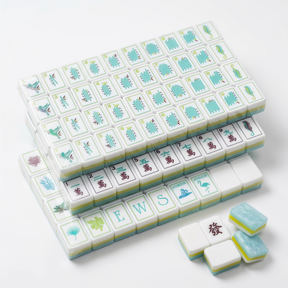 Ocean-themed Joker tile designs including palm trees, flamingos, and tropical drinks